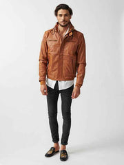 Mens ST Mortiz Hoodie Leather Jacket-15