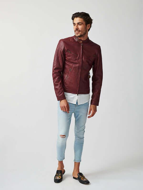 Mens Tokyo Motorbike Leather Jacket-15