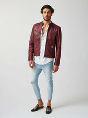 Mens Tokyo Motorbike Leather Jacket-17
