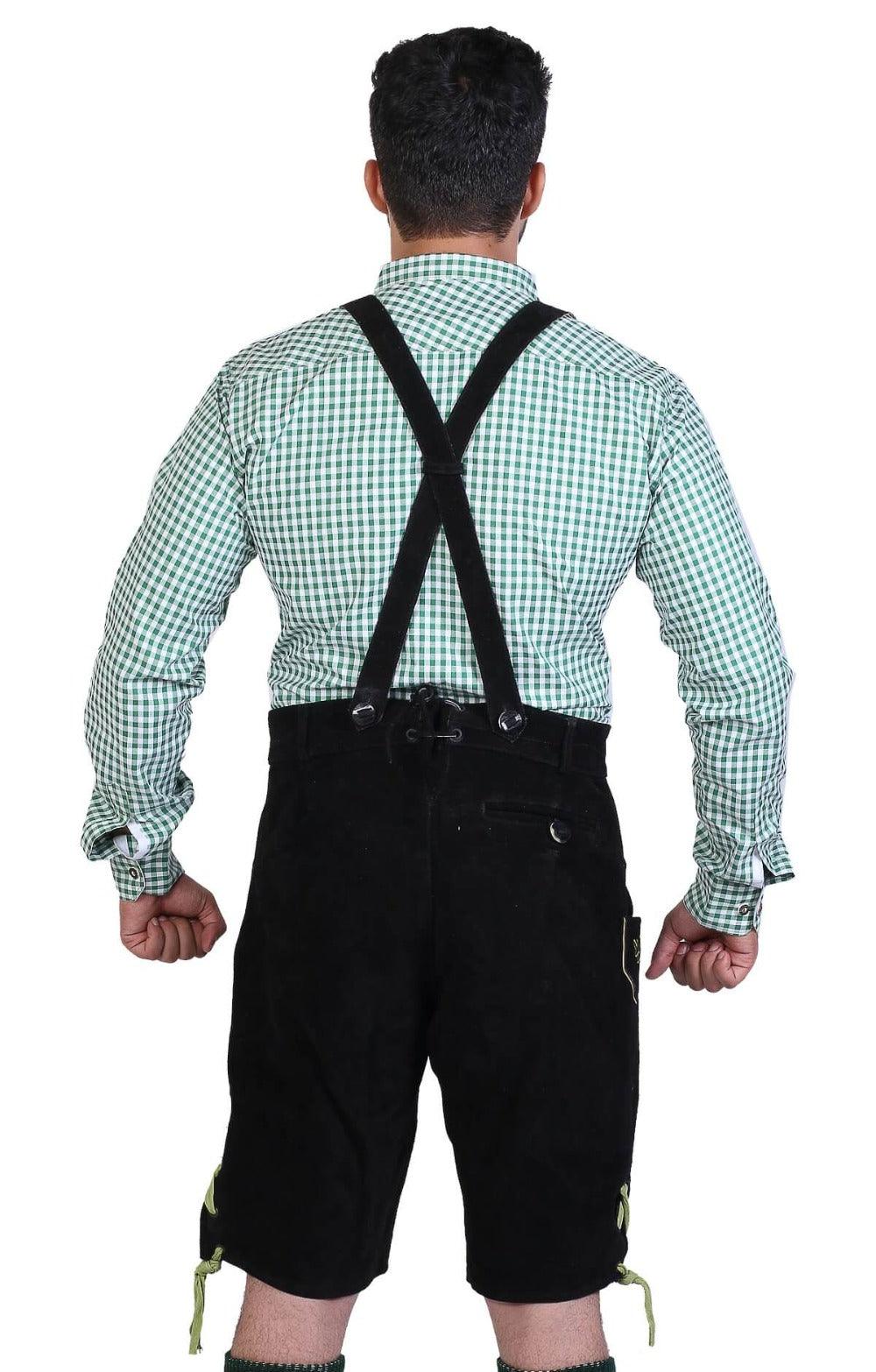 Multi Embroidered Short Lederhosen Night Black-5