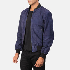 Royal Blue Bomber Jacket Mens-4