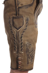 Short Men’s Lederhosen Deep Greenish Brown-4