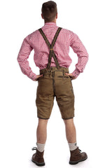 Short Men’s Lederhosen Deep Greenish Brown-6