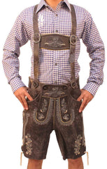 Short Plattler Lederhosen Charcoal Black-1