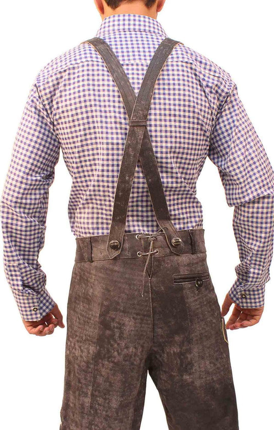 Short Plattler Lederhosen Charcoal Black-2