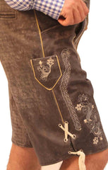 Short Plattler Lederhosen Charcoal Black-3