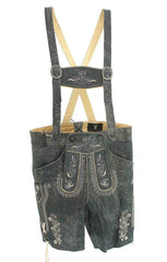Short Plattler Lederhosen Charcoal Black-5