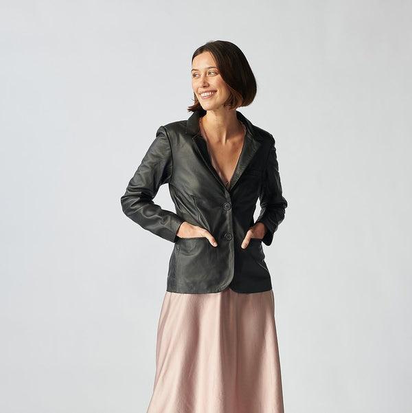 Oxford Leather Jacket For Women-20
