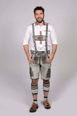 Trachten Short Mens Lederhosen Shaded Grey-1
