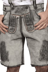 Trachten Short Mens Lederhosen Shaded Grey-3