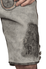 Trachten Short Mens Lederhosen Shaded Grey-4