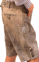 Traditional German Lederhosen Gray Slate-1