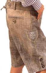 Traditional German Lederhosen Gray Slate-4