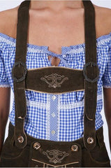 Traditional German Lederhosen Women Dark Deer-5