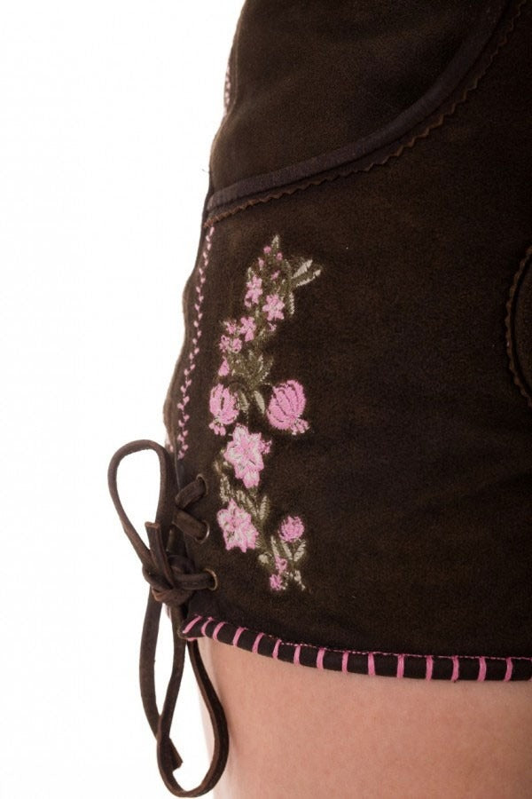 Trachtenlederhose Damen Pink Bloom