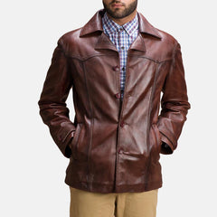 Mens Vincent Alley Brown Leather Jacket-4