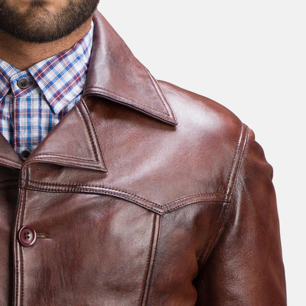 Mens Vincent Alley Brown Leather Jacket-3