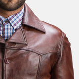 Mens Vincent Alley Brown Leather Jacket-3