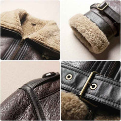 Womens-Brown-Leather-Shearling-Jacket-Features