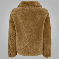 Womens B3 Flight Leather Bomber Aviator Jacket-4