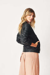 Womens Berlin Collarless Leather Jacket-7