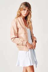 Womens Berlin Collarless Leather Jacket-8