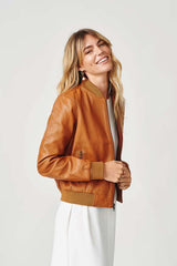 Womens Bolzano Bomber Leather Jacket-4