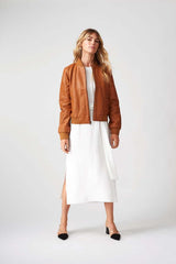 Womens Bolzano Bomber Leather Jacket-6