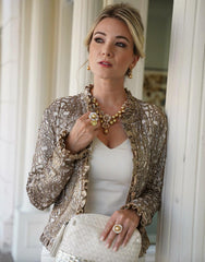 Womens Platinum Laser Cut Lingerie Leather Jacket