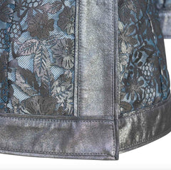 Womens Japanese Style Floral Leather Jacket-2