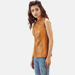 Womens Westina Tan Dye Leather Vest-4