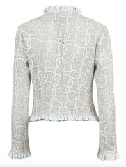 Womens White Laser Engraved Leather Jacket-4