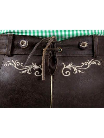 Dark Brown Bavarian Ladies Lederhosen Babette Nappa-5