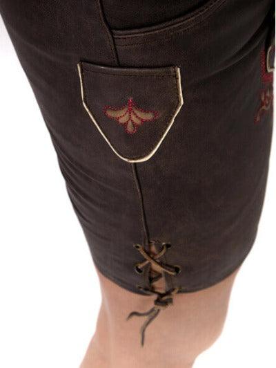 Bavarian Lederhosen Ladies Eva With Pink Embroidery-7